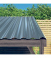 Roof Panels 12 pcs Powder-coated Steel Grey 100x36 cm
