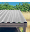 Roof Panels 12 pcs Powder-coated Steel Silver 100x36 cm