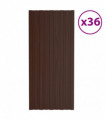 vidaXL Roof Panels 36 pcs Galvanised Steel Brown 100x45 cm