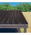Roof Panels 36 pcs Powder-coated Steel Brown 60x36 cm