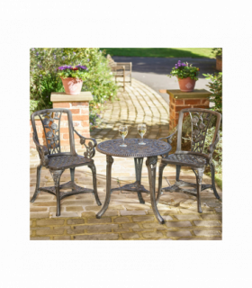 Rose Armchair Bistro Set - Grey