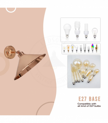 Rose Gold Retro Metal Lamp Electroplated Finish E27 lamp