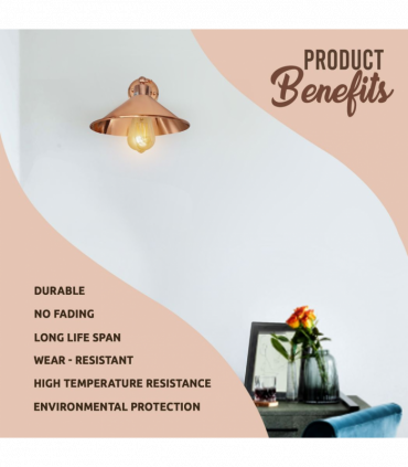 Rose Gold Retro Wall light Sturdy Metal Lamp Finish E27 lamp