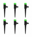 vidaXL Rotating Sprinklers 6 pcs Green and Black 3x6x19.5 cm ABS & PP
