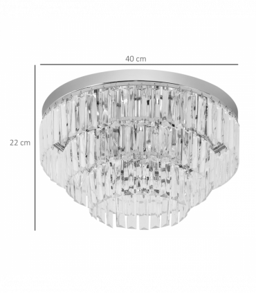 Round Crystal Ceiling Lamp 7 Lights Chandelier Mounted Fixture