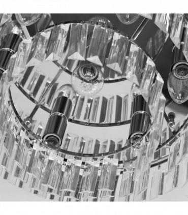 Round Crystal Ceiling Lamp 7 Lights Chandelier Mounted Fixture