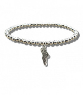 Running Shoe Silver Beaded Bracelet