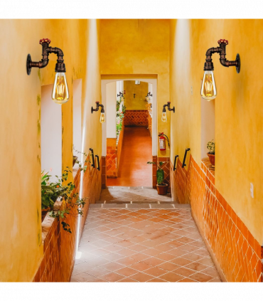 Rustic Red Vintage Retro Lamp WallLight  E27 60W Dimmable Non Dimmable Bulb