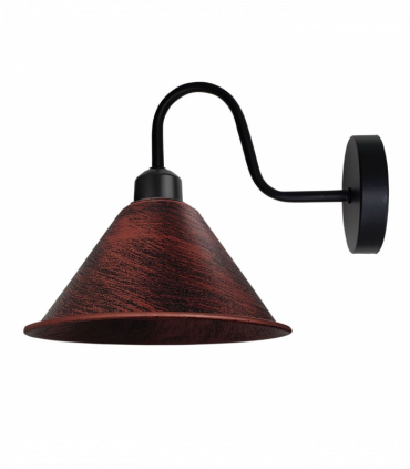 Rustic Red Vintage Wall Light Fixture Black Wall Sconce E27 Base Socket Screw Wall Mounted Swan Neck