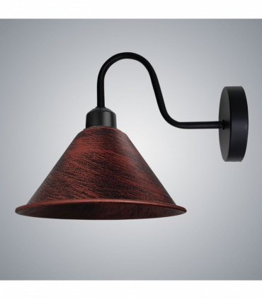 Rustic Red Vintage Wall Light Fixture Black Wall Sconce E27 Base Socket Screw Wall Mounted Swan Neck