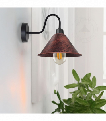 Rustic Red Vintage Wall Light Fixture Black Wall Sconce E27 Base Socket Screw Wall Mounted Swan Neck
