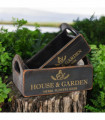 SET 2 BLACK WOODEN CRATES