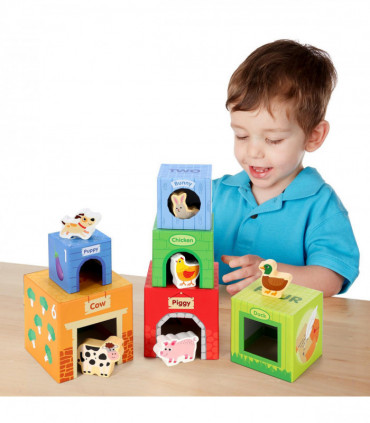 SOKA Stacking Cubes-6 Friends in Farm 0000269