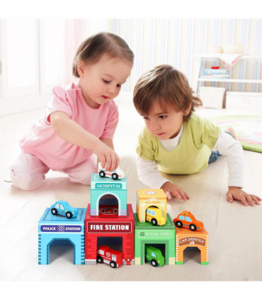 SOKA Stacking Cube with 6 Vehicles 0000464