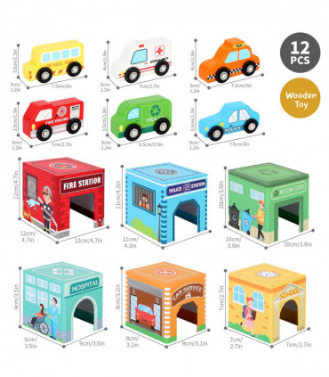 SOKA Stacking Cube with 6 Vehicles 0000464