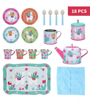 SOKA 18pc TIN TEA SET - LLAMA 0000352