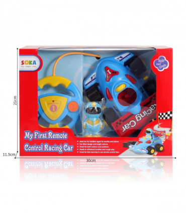 SOKA My First Remote Controlled Racing Car for Toddlers with Sound and Light Toy car Birthday Gift Present for Boys Girls - Blue