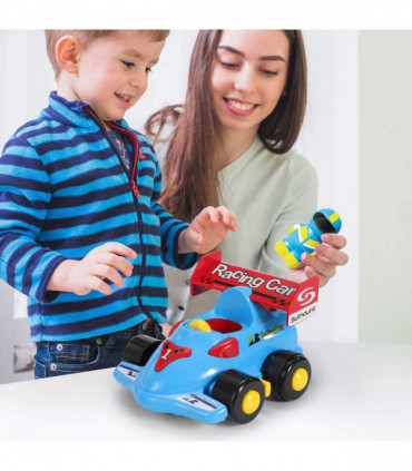 SOKA My First Remote Controlled Racing Car for Toddlers with Sound and Light Toy car Birthday Gift Present for Boys Girls - Blue
