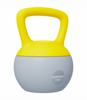 SPORTNOW 10KG Kettlebell w/ Soft Body and Non-Slip Handle, Yellow and Grey