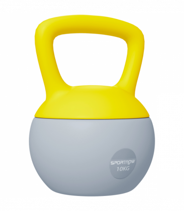 SPORTNOW 10KG Kettlebell w/ Soft Body and Non-Slip Handle, Yellow and Grey