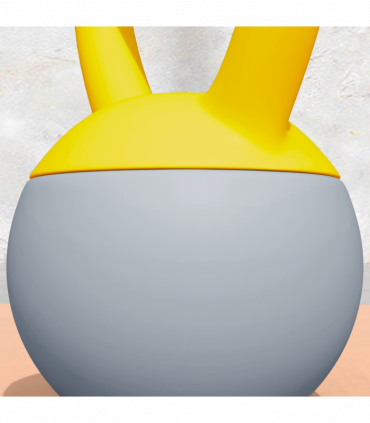 SPORTNOW 10KG Kettlebell w/ Soft Body and Non-Slip Handle, Yellow and Grey