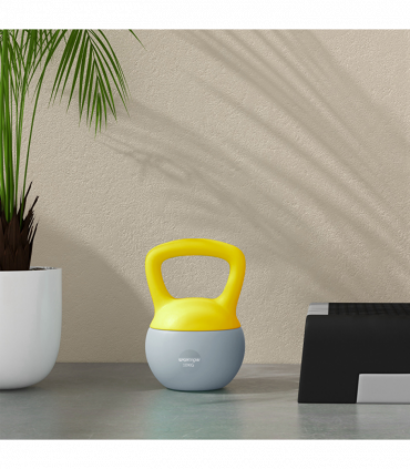 SPORTNOW 10KG Kettlebell w/ Soft Body and Non-Slip Handle, Yellow and Grey