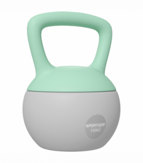 SPORTNOW 10KG Kettlebell with Soft Body and Non-Slip Handle, Grey and Green