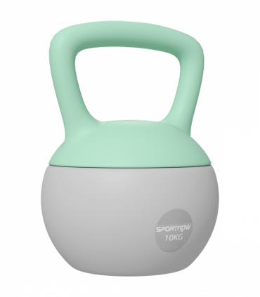 SPORTNOW 10KG Kettlebell with Soft Body and Non-Slip Handle, Grey and Green