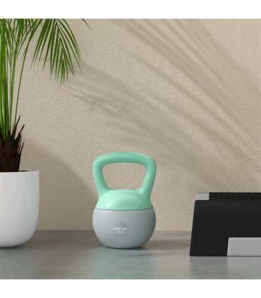 SPORTNOW 10KG Kettlebell with Soft Body and Non-Slip Handle, Grey and Green