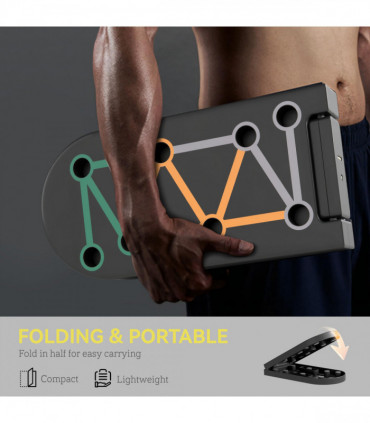 SPORTNOW 11-in-1 Foldable Push Up Board, Press Up Handles for Home Gym