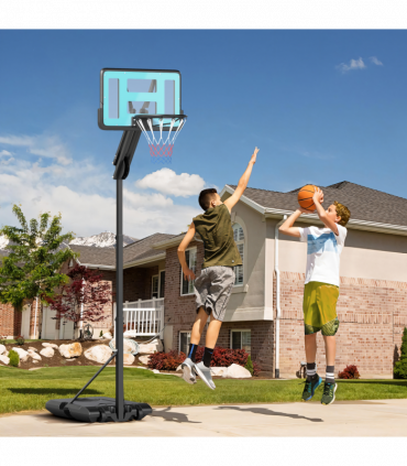 SPORTNOW 146-236cm Adjustable Basketball Hoop Outdoor, Portable on Wheels