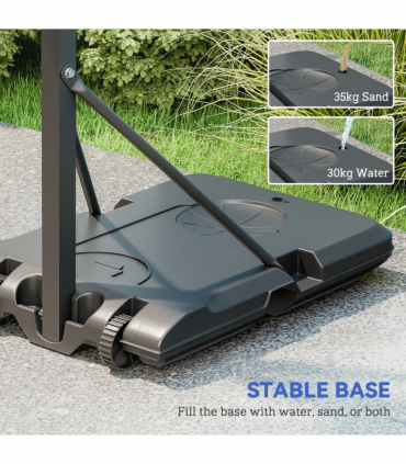 SPORTNOW 146-236cm Adjustable Basketball Hoop Outdoor, Portable on Wheels