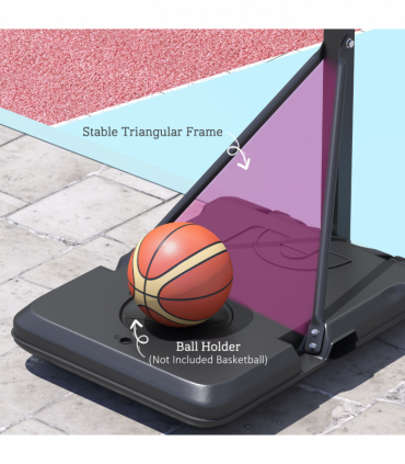 SPORTNOW 146-236cm Adjustable Basketball Hoop Outdoor, Portable on Wheels