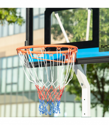 SPORTNOW 2.1-2.6m Basketball Hoop and Stand w/ Weighted Base, Wheels, White