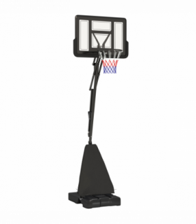 SPORTNOW 2.45-3.05m Portable Basketball Hoop and Stand with Wheels, Black