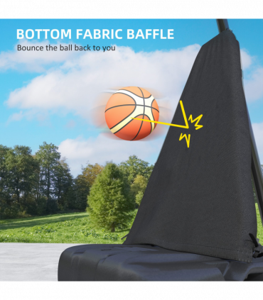 SPORTNOW 2.45-3.05m Portable Basketball Hoop and Stand with Wheels, Black