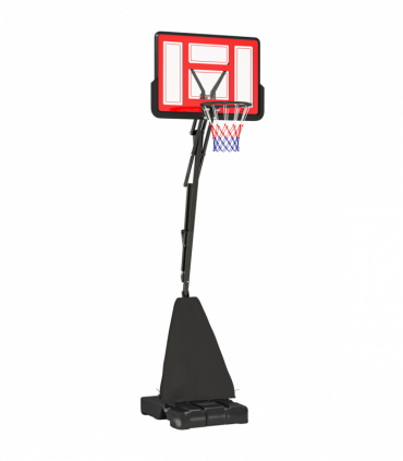 SPORTNOW 2.45-3.05m Portable Basketball Hoop and Stand with Wheels, Red