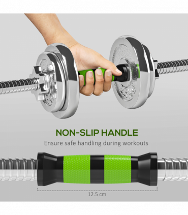 SPORTNOW 20kg 2-in-1 Adjustable Weights Dumbbells Set for Home Gym