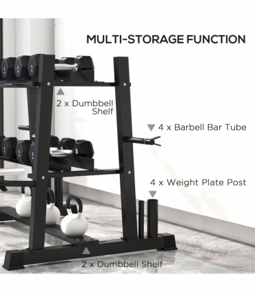 SPORTNOW 3-Tier Dumbbell Rack for Dumbbells, Kettlebells&Plates (Rack Only)