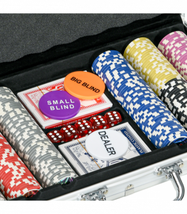 SPORTNOW 300-Piece Poker Chips Set w/ Mat, Aluminium Case, Two Decks of Cards