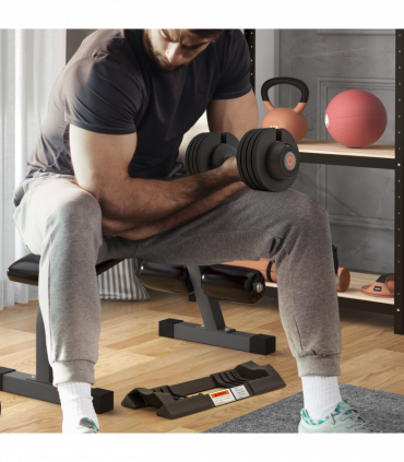 SPORTNOW 4-in-1 Adjustable Dumbbells Weights Set, 7KG 13KG 18KG 24KG