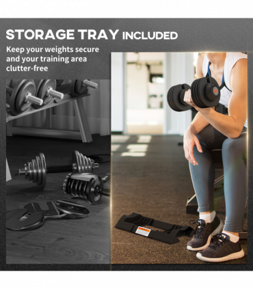 SPORTNOW 4-in-1 Adjustable Dumbbells Weights Set, 7KG 13KG 18KG 24KG