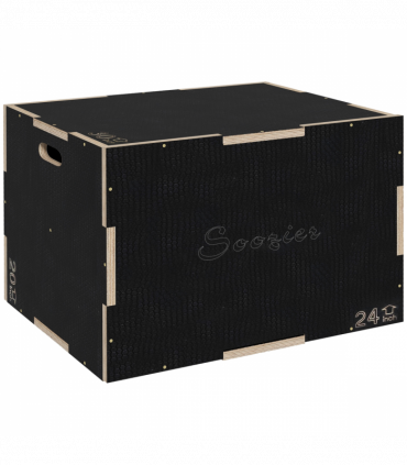 SPORTNOW 41/51/61cm Plyometric Jump Box, Wooden Plyo Box for Home Gym