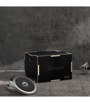 SPORTNOW 41/51/61cm Plyometric Jump Box, Wooden Plyo Box for Home Gym