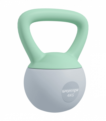 SPORTNOW 4KG Kettlebell with Soft Body and Non-Slip Handle, Grey and Green