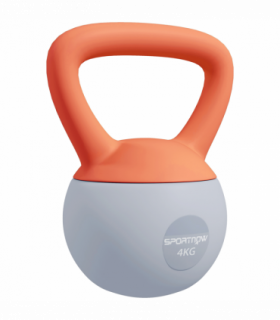 SPORTNOW 4KG Kettlebell with Soft Body and Non-Slip Handle, Orange and Grey