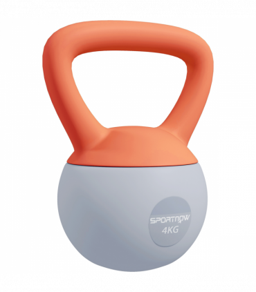 SPORTNOW 4KG Kettlebell with Soft Body and Non-Slip Handle, Orange and Grey