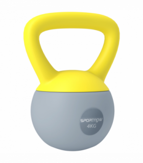 SPORTNOW 4KG Kettlebell with Soft Body and Non-Slip Handle, Yellow and Grey