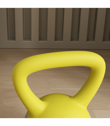 SPORTNOW 4KG Kettlebell with Soft Body and Non-Slip Handle, Yellow and Grey