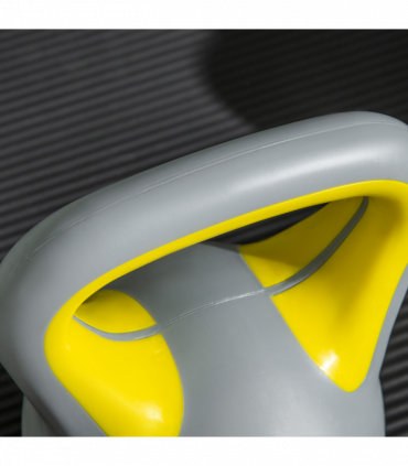 SPORTNOW 4kg Kettle Bell with Handle for Home Gym, Yellow and Grey